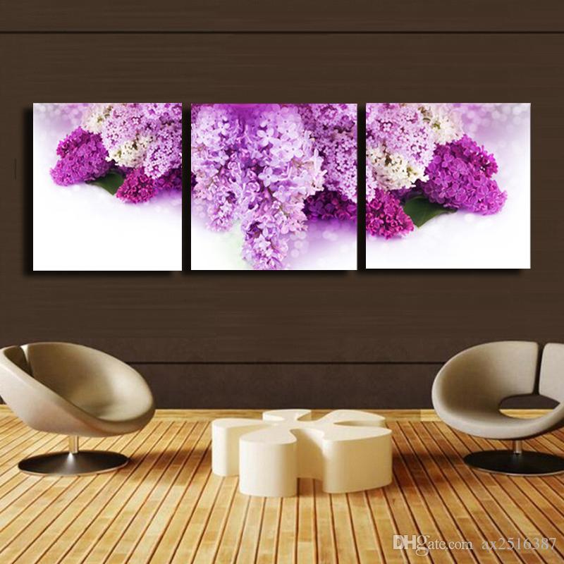800x800 2018 Purple Flowers Canvas Print Painting Modern Canvas Wall Art - Purple Flower Painting Canvas