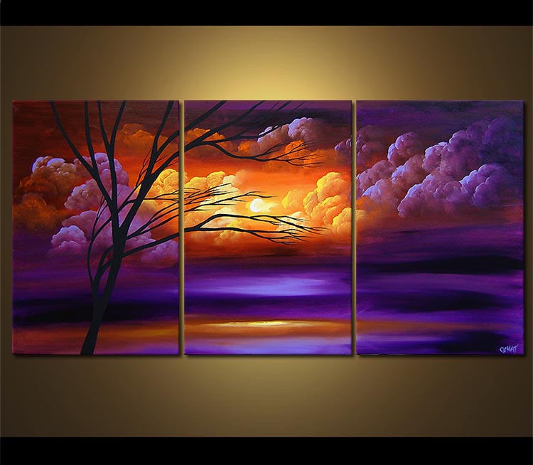 750x654 Painting - Purple Landscape Painting