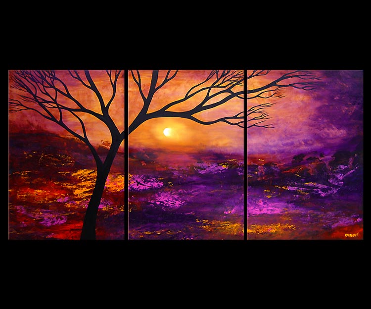 750x624 Painting - Purple Landscape Painting