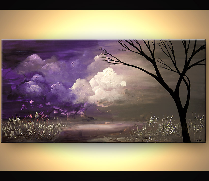 850x735 Painting - Purple Landscape Painting