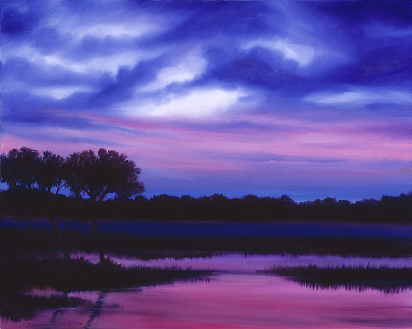 600x479 Purple Landscape Or Jean's Clearing Painting By James Christopher Hill - Purple Landscape Painting
