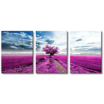 350x350 Funpark Art Lavender Painting Modern Canvas Print - Purple Landscape Painting