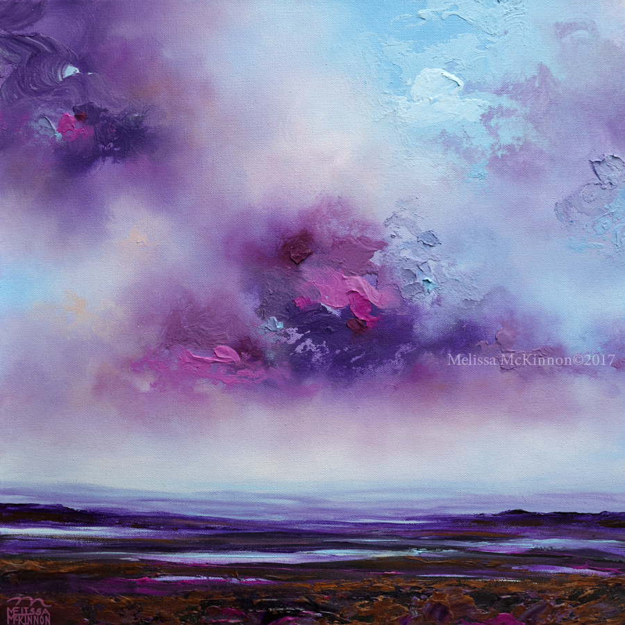 900x899 Beautiful Ocean Beach And Sunset Sky With Clouds Landscape - Purple Landscape Painting