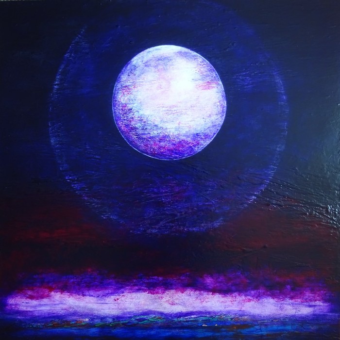 Purple Moon Painting
