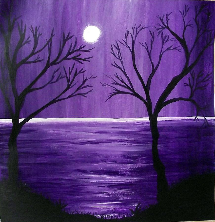 Purple Moon Painting At Explore Collection Of