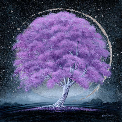 400x400 Purple Moon - Purple Moon Painting