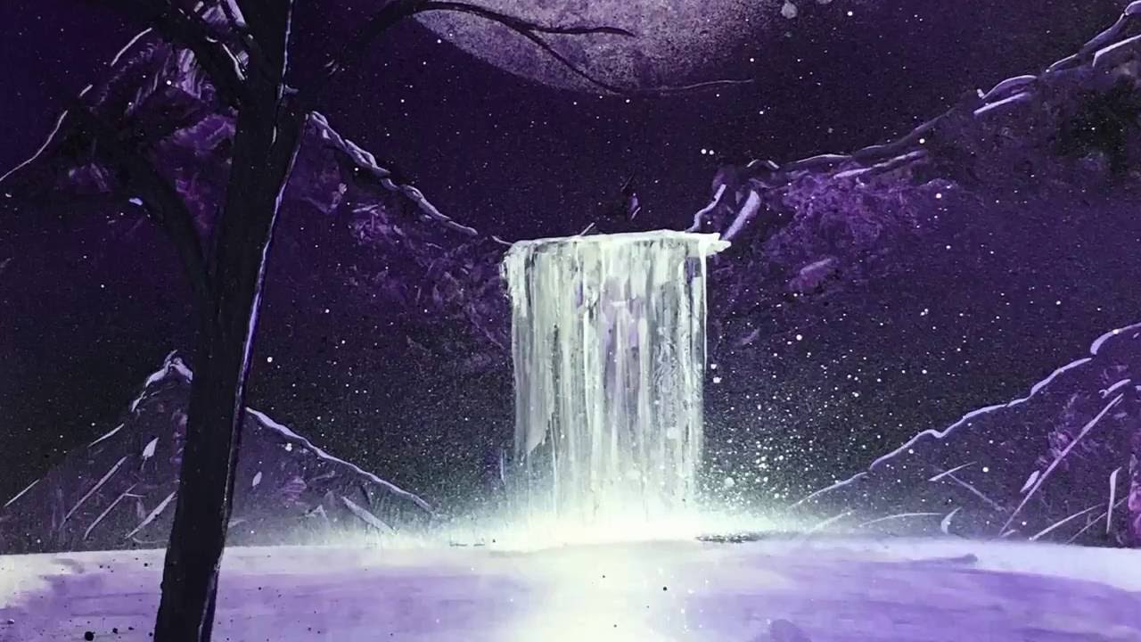 1280x720 Purple Moon Spray Painting - Purple Moon Painting