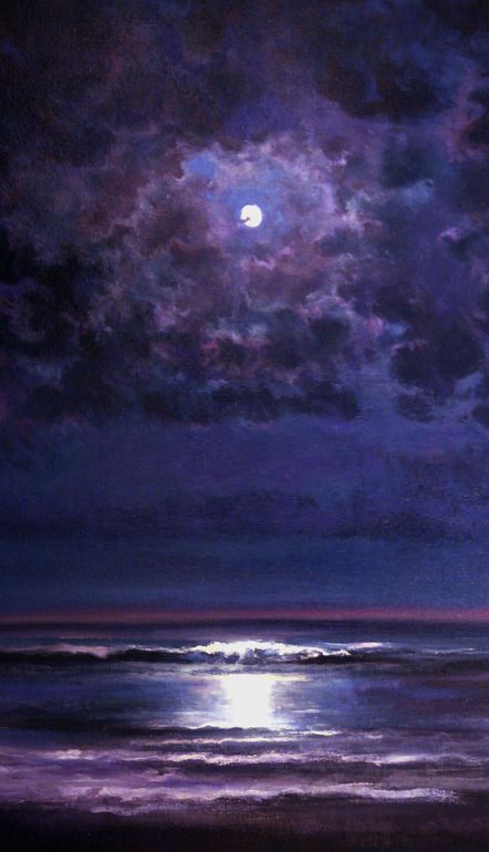 442x770 Purple Moon Glow Sunrisesunsetsmoonstars Moon - Purple Moon Painting