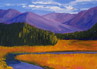 320x227 Painting Small Impressions Purple Mountains Original American - Purple Mountain Painting