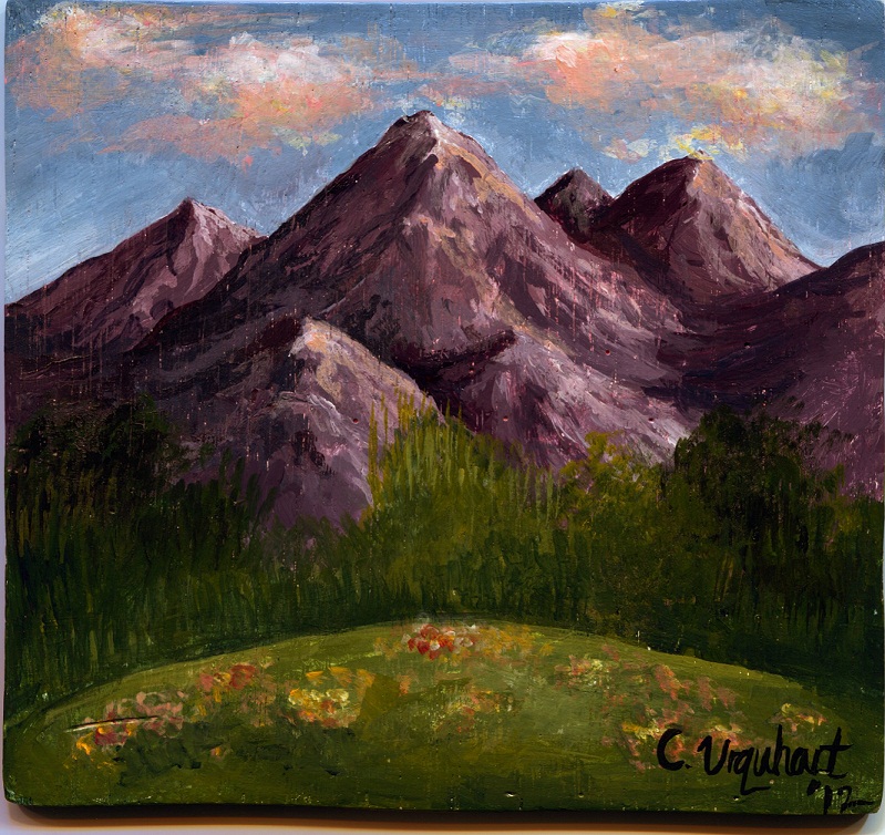 799x754 Purple Mountain Landscape By Ladylivia - Purple Mountain Painting