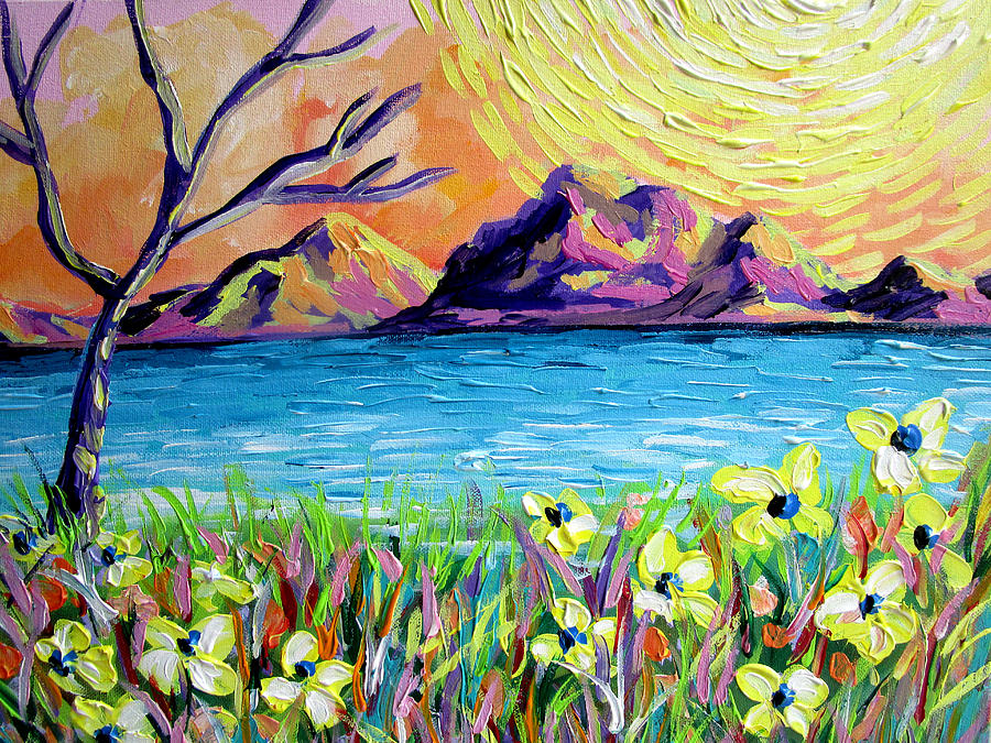 900x675 Purple Mountain Painting By Mataji Villareal - Purple Mountain Painting