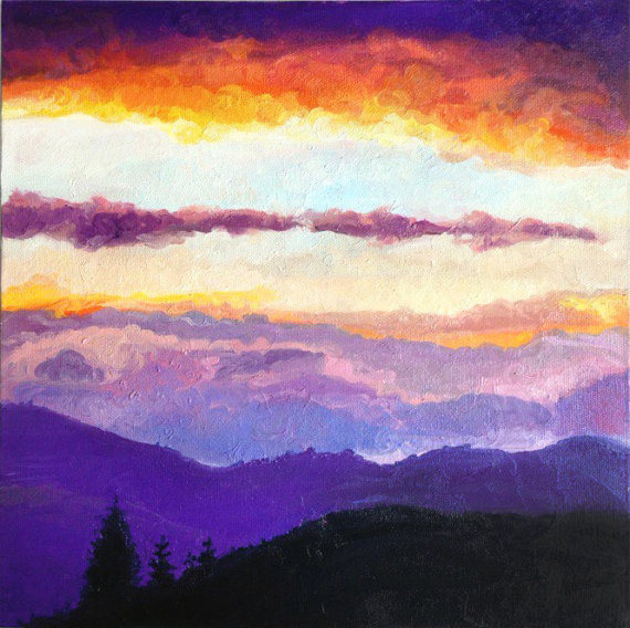 570x568 Purple Mountains.mountain Paintings.oil Hardboard.oil - Purple Mountain Painting