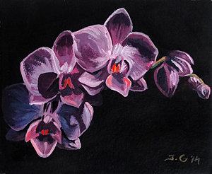 300x246 Purple Orchid Paintings Fine Art America - Purple Orchid Painting