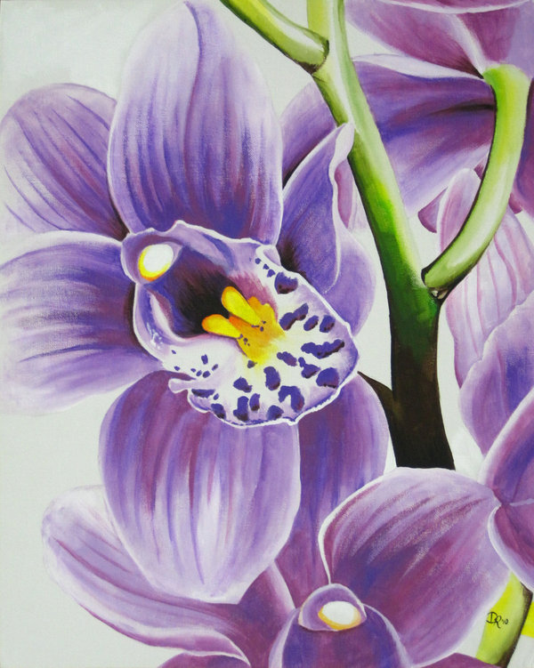 600x751 Purple Orchid By Daniellehope - Purple Orchid Painting