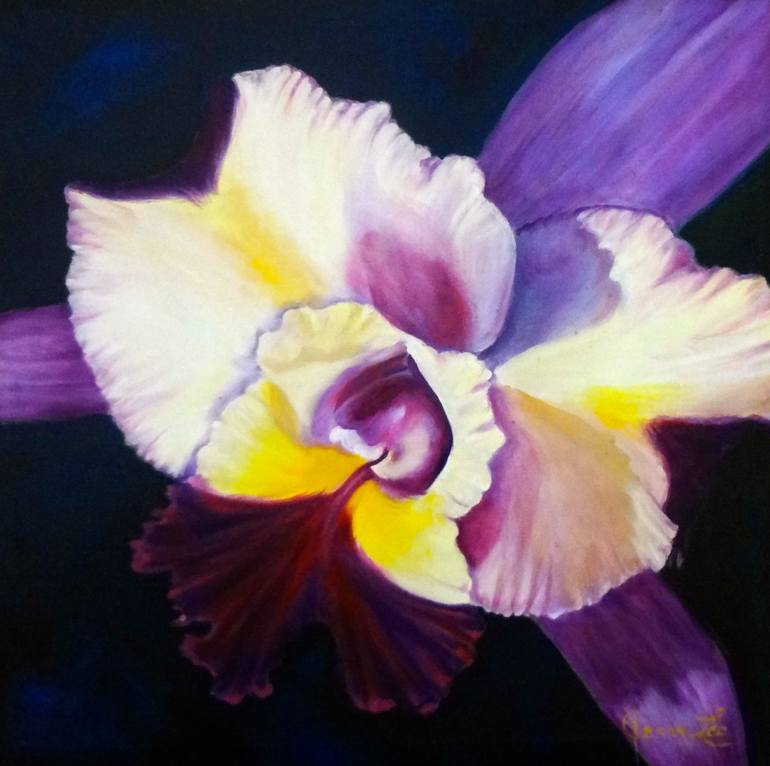 770x766 Saatchi Art Purple Orchid Painting By Jenny Jonah - Purple Orchid Painting