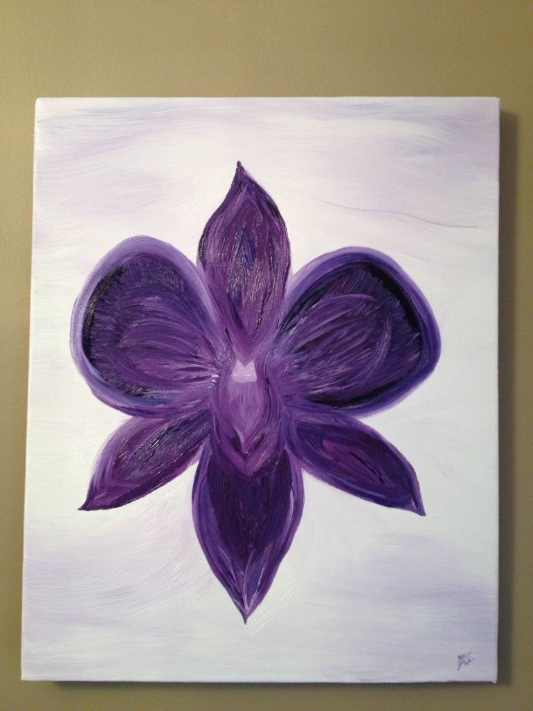 770x1027 Saatchi Art Purple Orchid Painting By Michelle E - Purple Orchid Painting
