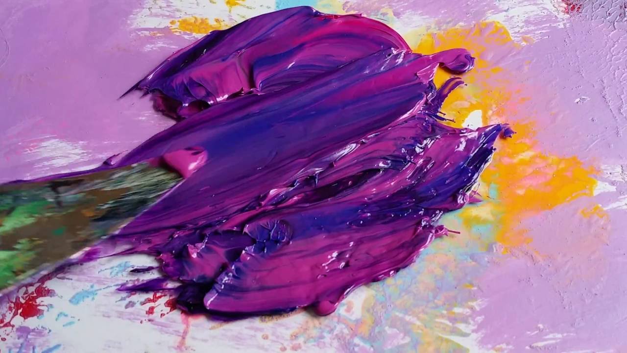 1280x720 Mixing Oil Paints Rich Purple - Purple Painting