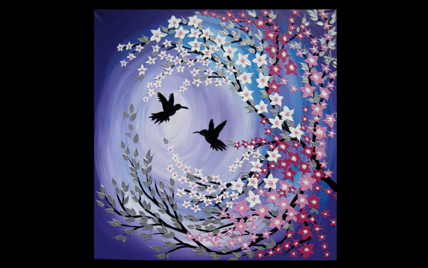 1500x939 On Sale Cherry Blossom Painting Cherry Blossom Art Purple - Purple Painting