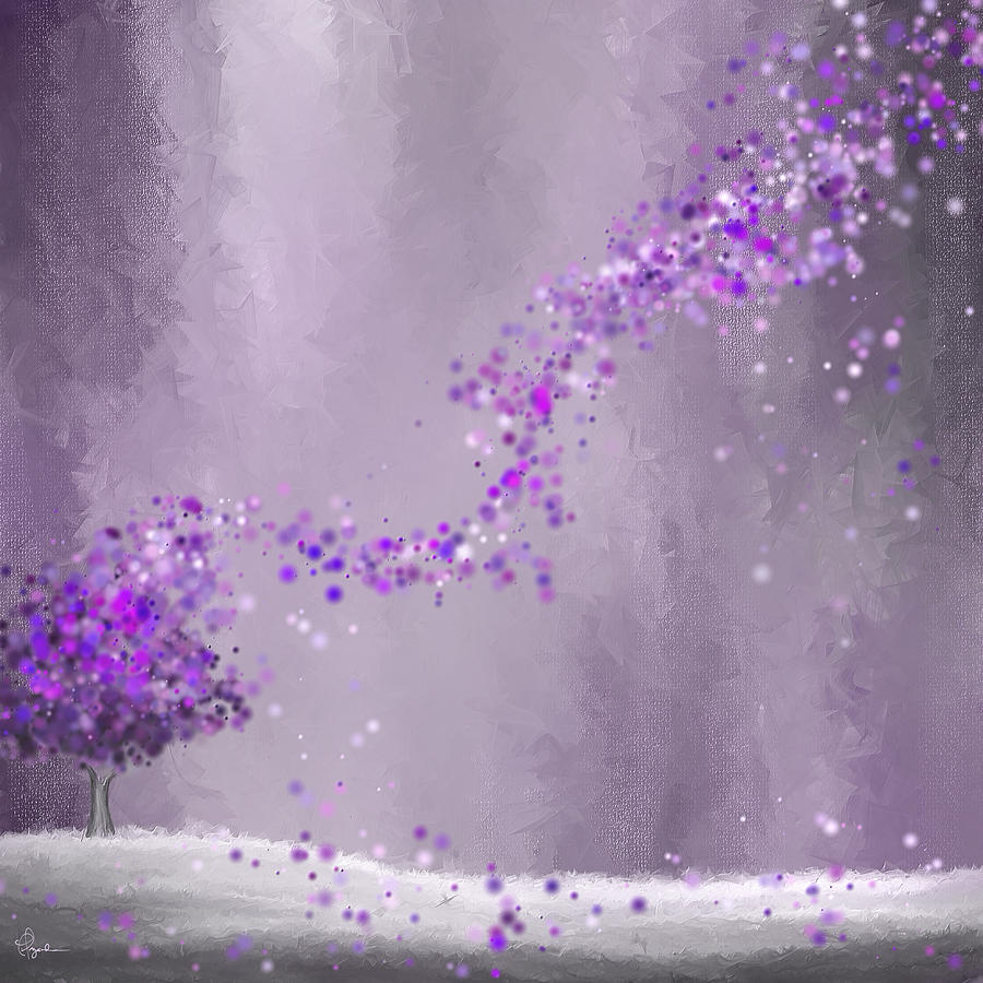 900x900 Purple Landscape Purple Impressionist Painting Painting By Lourry - Purple Painting