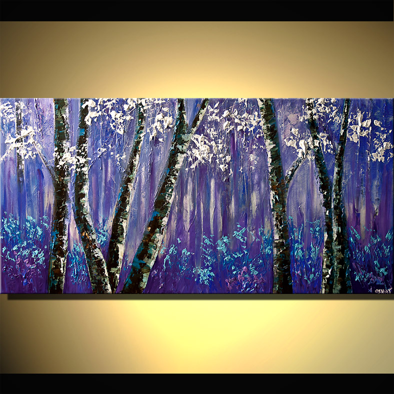 788x788 Painting - Purple Painting On Trees