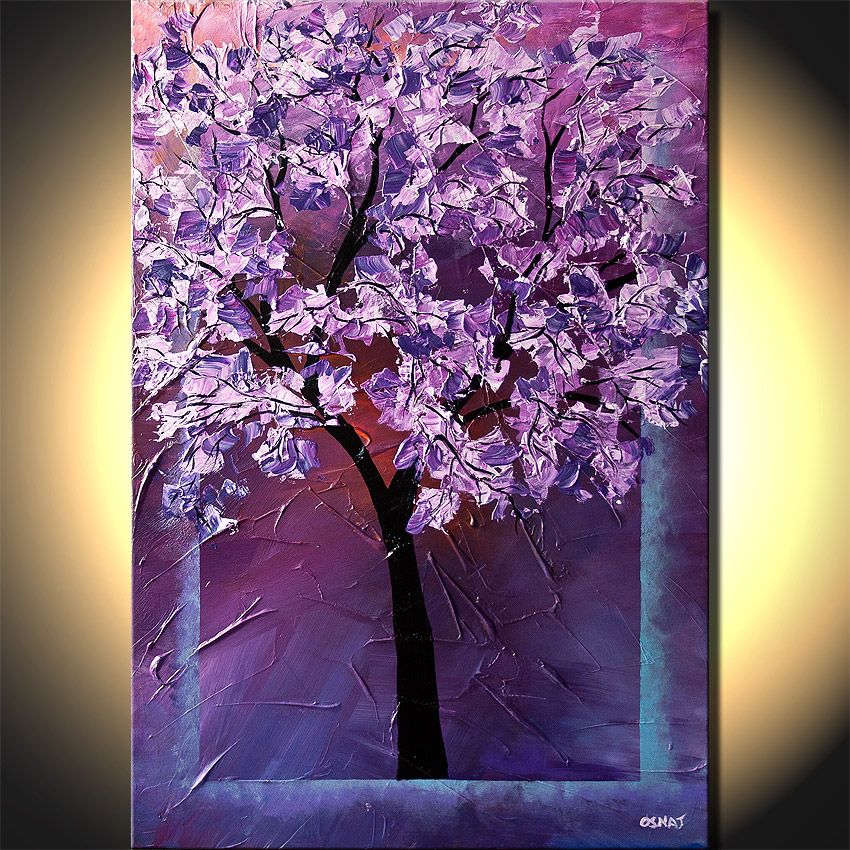 Purple Painting On Trees at PaintingValley.com | Explore collection of ...