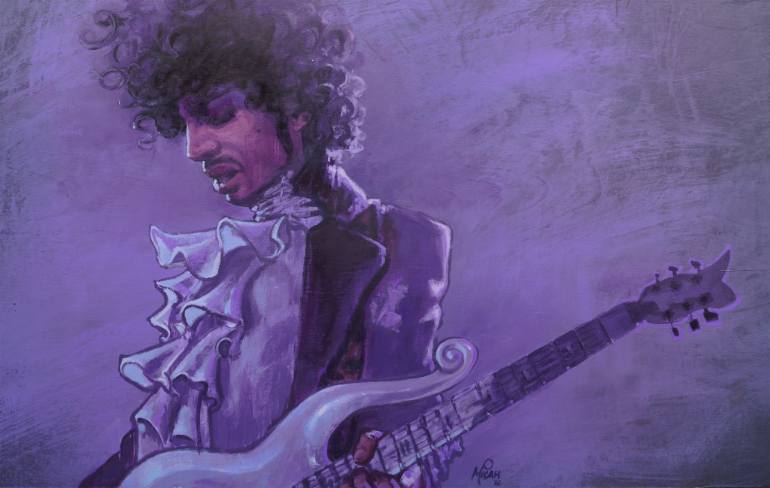 770x488 Saatchi Art Prince, Purple Rain Painting By Micah Krock - Purple Rain Painting