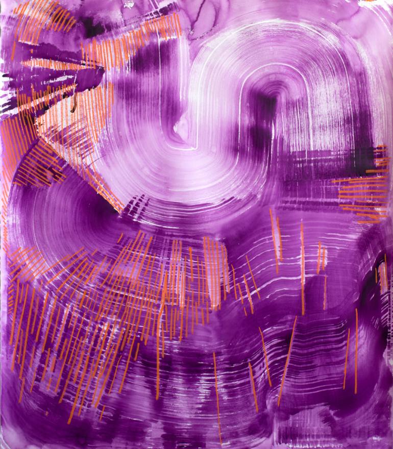 770x880 Saatchi Art Purple Rain Painting By Linda Colletta - Purple Rain Painting
