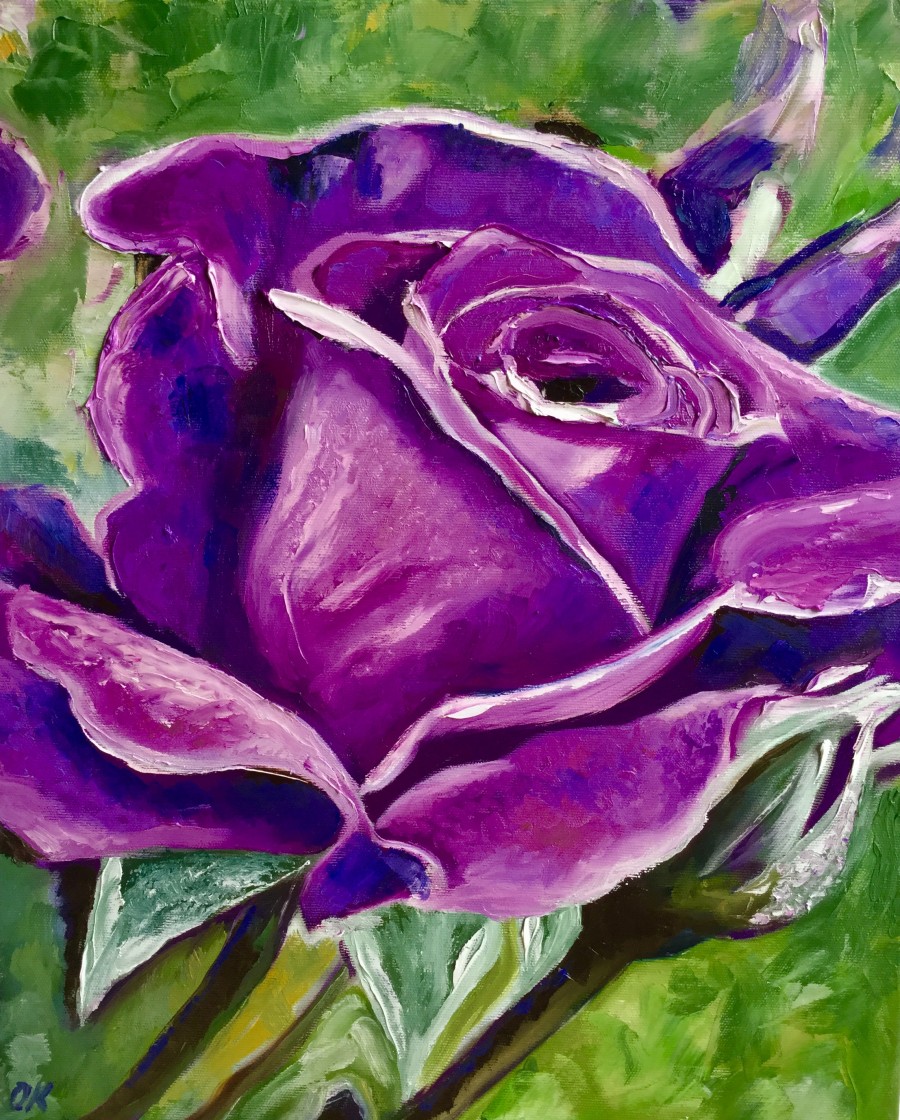 900x1120 Flower Purple Rose From Regents Park. By Olga Koval - Purple Rose Painting