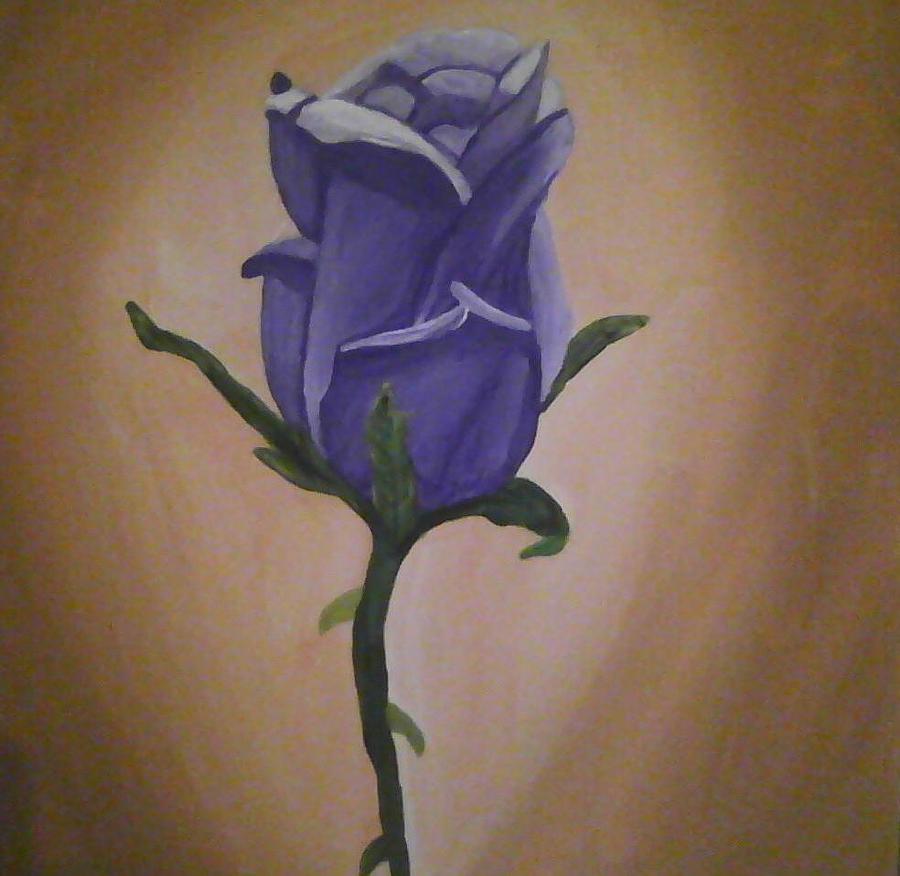 900x876 Purple Rose Painting By Casandra Birdsong - Purple Rose Painting