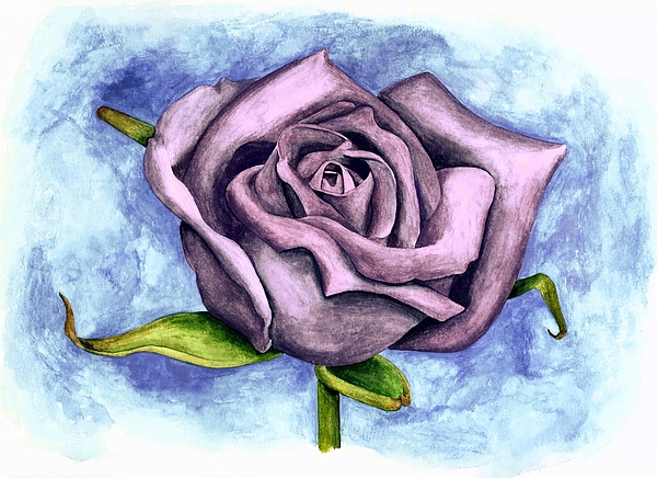 600x436 Purple Rose Painting By Robert Morin - Purple Rose Painting