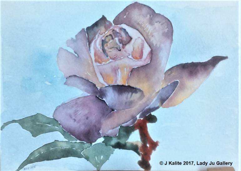 770x547 Saatchi Art Purple Rose Painting By Jurita Kalite - Purple Rose Painting