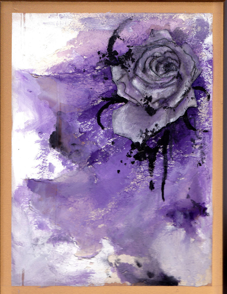 784x1018 Abstract Purple Rose Painting By Thatswicked - Purple Rose Painting