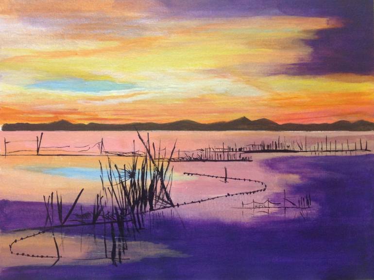 770x575 Saatchi Art Purple Sunset Painting By Broonzy Williams - Purple Sunset Painting