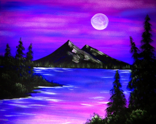 Purple Sunset Painting at PaintingValley.com | Explore collection of ...