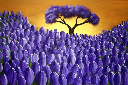 500x333 Painting - Purple Tulip Painting