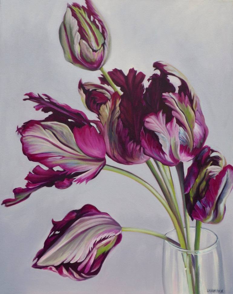 770x969 Saatchi Art Purple Tulips Painting By Laura Dick - Purple Tulip Painting