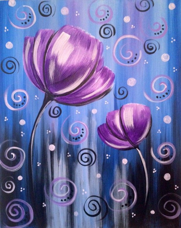 620x781 So Pretty! Purple Tulips Painting - Purple Tulip Painting