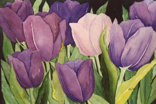 322x216 Art By Fay - Purple Tulip Painting