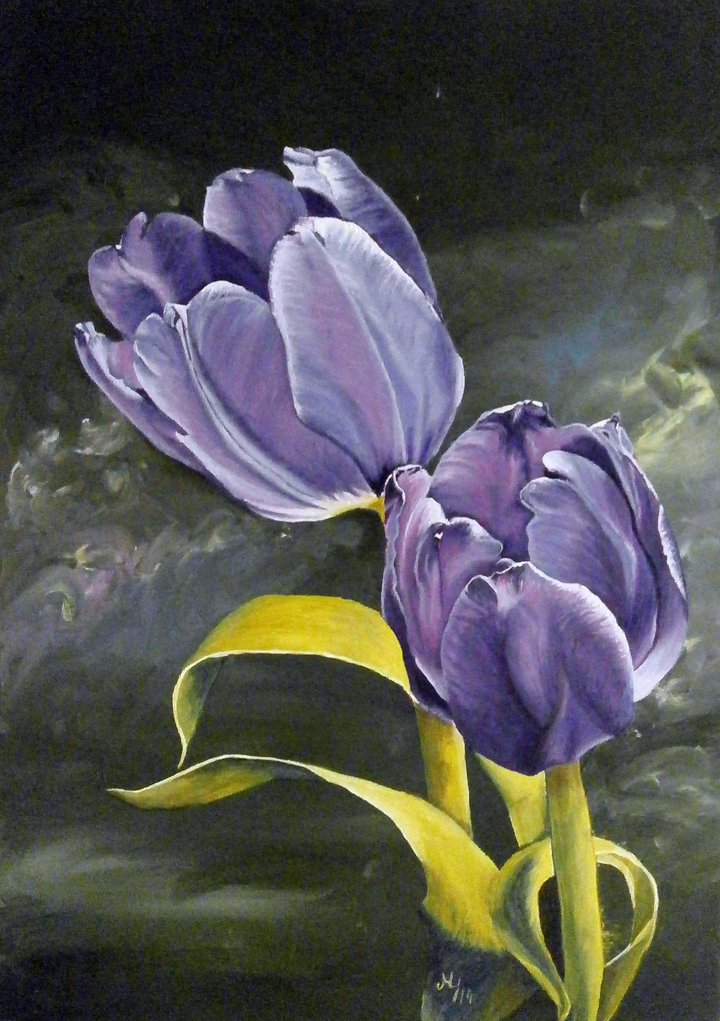 Purple Tulip Painting at Explore collection of