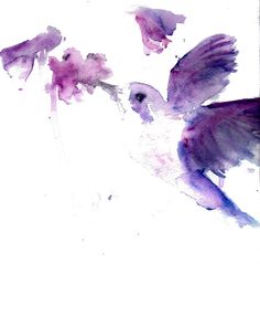 236x295 Purple Feathers Painting, Original Watercolor Painting, Painting - Purple Watercolor Painting