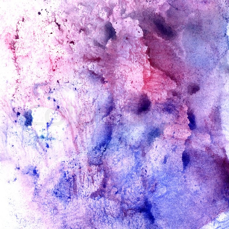 800x800 Bright Watercolor Cold Purple Background With Spots Of Paint - Purple Watercolor Painting