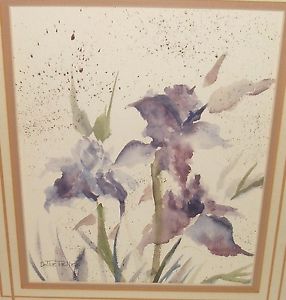 286x300 Dottie Telles Original Purple Floral Watercolor Painting Ebay - Purple Watercolor Painting
