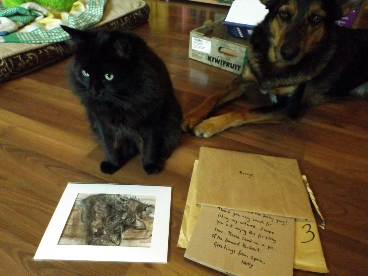 1200x900 Pawsomely Purrfect Painted Portrait It's A Darko's Life - Purrfect Painting