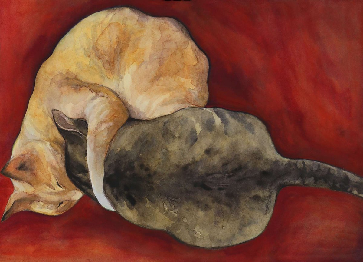 1200x865 Artbean On Twitter It's The Purrfect Cuddling Weather. Cuddle - Purrfect Painting
