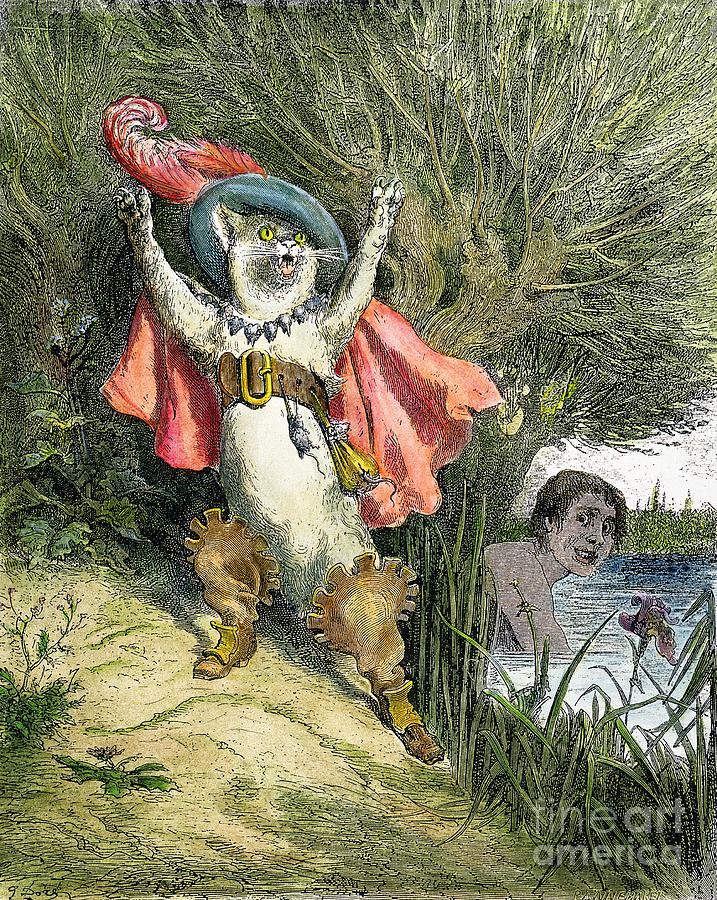 717x900 Puss In Boots, 1862 Photograph By Granger - Puss In Boots Painting