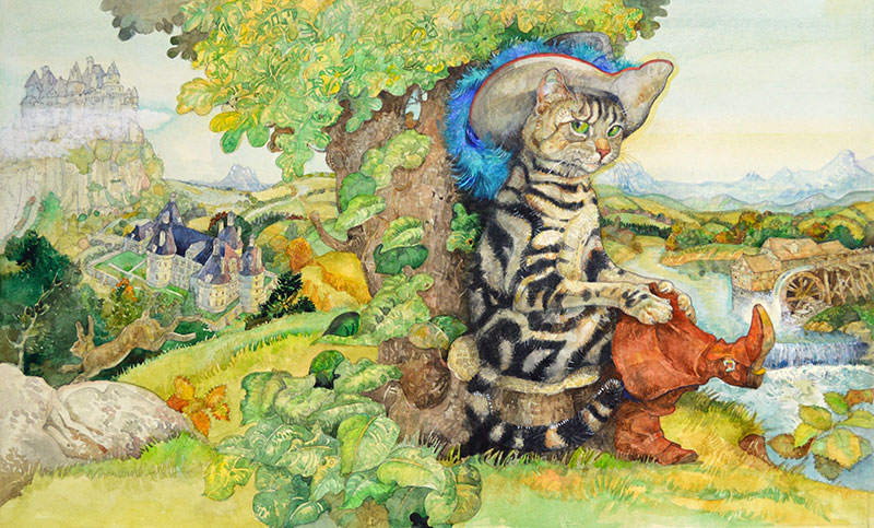 800x483 Puss In Boots Kinder Books - Puss In Boots Painting