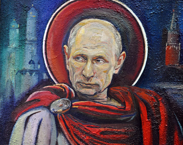 640x509 Putin Painted - Putin Painting