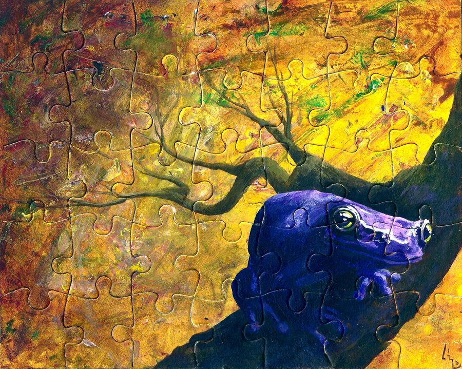 900x719 Puzzle Painting By Adakhil - Puzzle Painting
