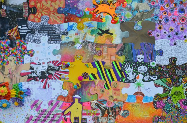 650x427 Puzzle Art Project Uncustomary - Puzzle Piece Painting