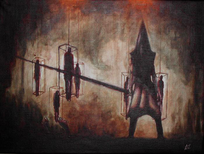 700x529 Pyramid Head By Deadcamper - Pyramid Head Painting